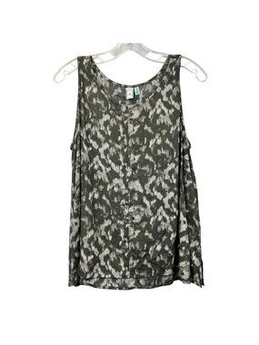 Susina Womens Tank Top Multicolor Print Sleeveless Round Neck Size Medium